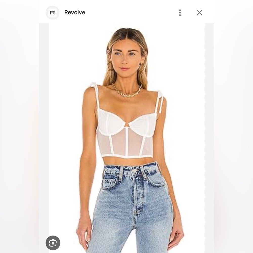 Kat The Label White Corset Top, Size Medium